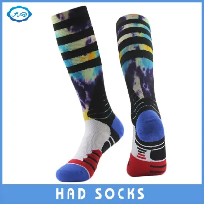 Men Fashion 3D/Digital Printing Coolmax Functional Basketball Sport Socks