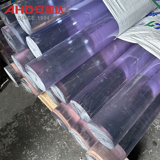 Barra redonda de PC transparente de 100 mm. 100mm clear pc round bar