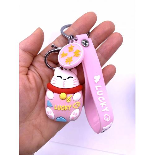 Lucky Cat PVC chaveiro atacado