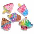 Glitter Fruit Pastèque Popsicle Flatback Résine Artisanat Simulation Sweet Ice Candy Summer Food pour Pince À Cheveux Ornement