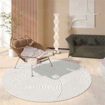 Runder Teppich mit stapelem, wasserresistentem Fleckenresistant