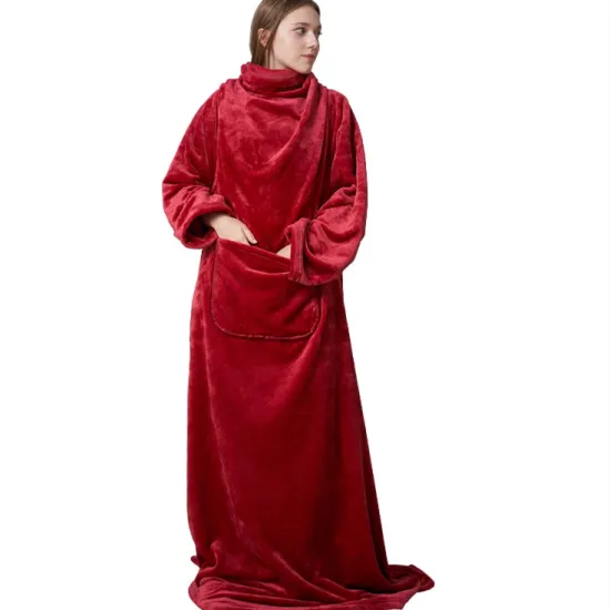 Original Comfy Factory Warm Soft Sherpa Blanket Sweatshirt Reversible Hood Pocket Multiple Colors Hoodie Blanket Long