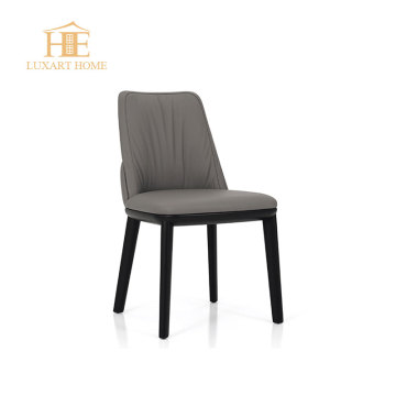 Foshan Custom Leather Upholstered Ash Wooden Dining Chairs