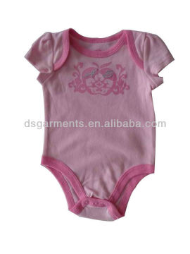 2013 pink summer rompers baby clothing with cute glitter printing
