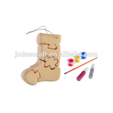 3D wooden craft puzzle Christmas sock
