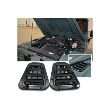 Car Side Front Engine Hood Bonnet Vents Cover Air Outlet Flow Intake Vent Scoop Trim for Land Rover Defender 90/110/130