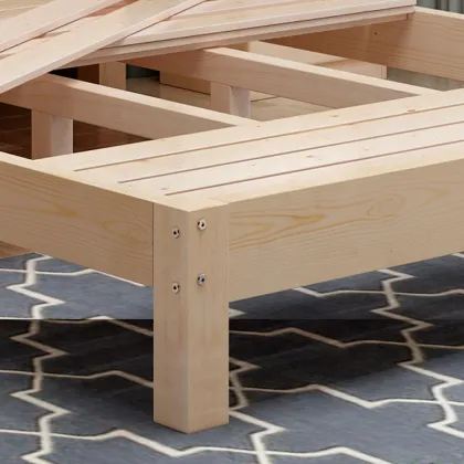 Reclaimed Wood Platform Pine Wood Bed