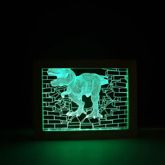 Wholesale USB LED Acrylic Night Light with Wood Photo Frame – Perfect Gift for Dad