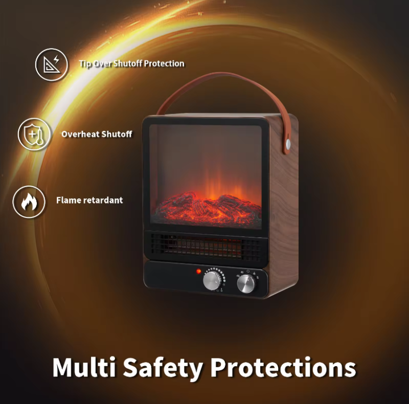 2024 New Design Fast Heating Home Decoration Small Indoor Portable Mini Space Heater Electric Stove Fire Place Fireplace