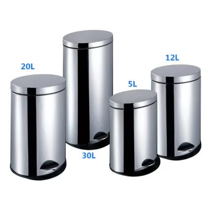20 Liter Stainless Steel Oval Trash Can Bin