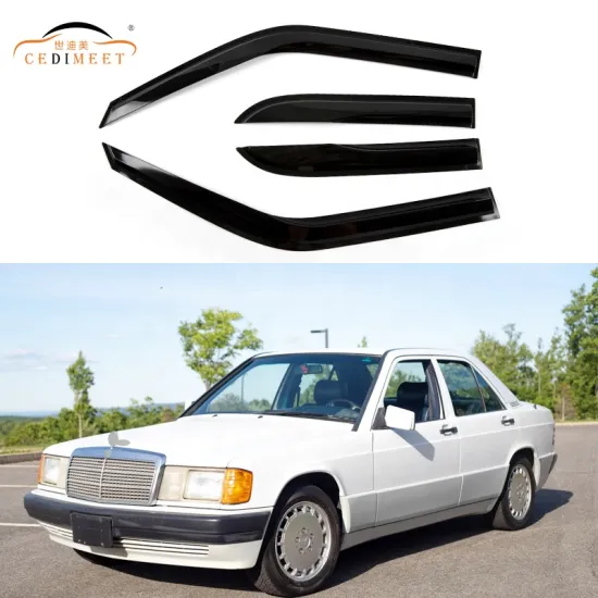 Black Side Wind Deflector Window Visor Acrylic Sun Shade for Benz 190 (1982-1993)