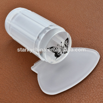 New arrival white clear transparent jelly nail stamper; DIY nail art printer stamper