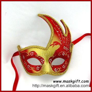 Red & Gold Swan Venetian Carnival masquerade Masks