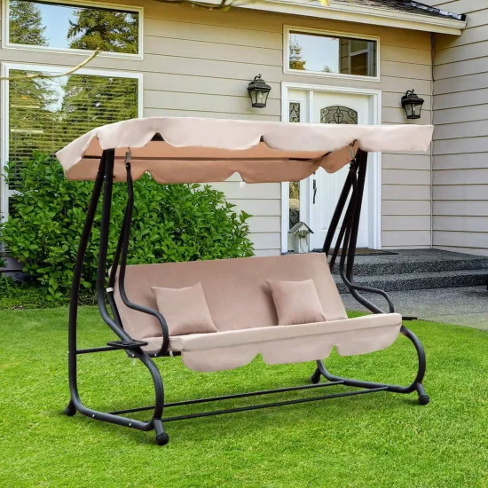 3 Seater Outdoor Swing Chair Bench for Garden Patio