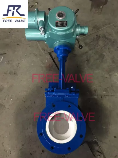 Electric ceramic lined knife gate valve