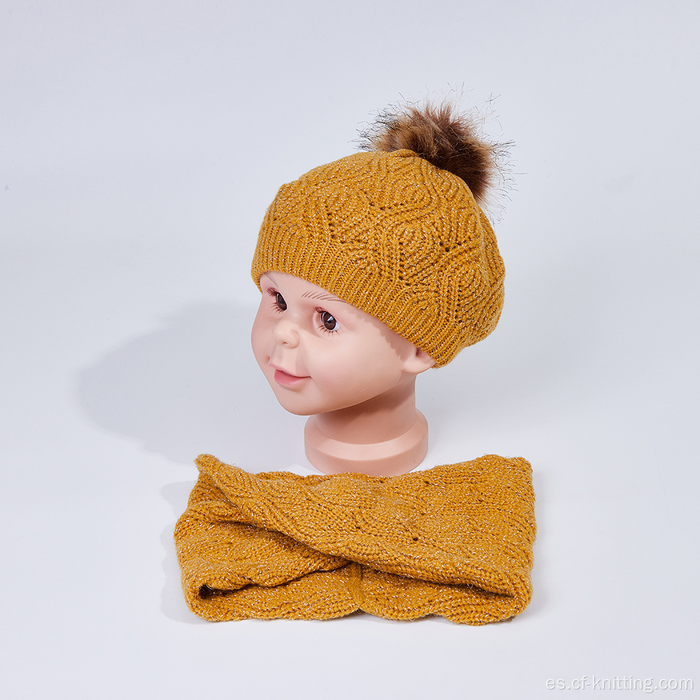 Gorro de punto y bufanda para niños