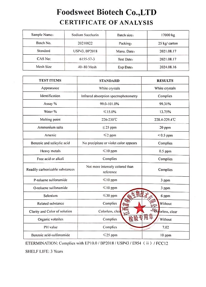 Saccharin Sodium 9