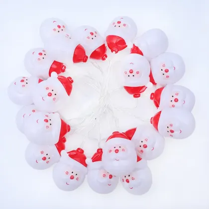 Holiday Cheer LED String Lights Featuring Santa Snowman