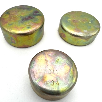 Customizable Height and Thickness 35mm Iron Plated Colored Zinc Freeze Plug