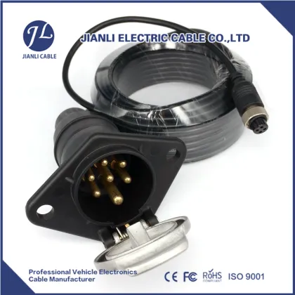 extendable plastic socket 7core 12 volt trailer link cable