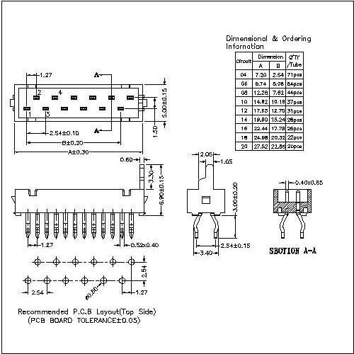 MFCS02 -XXAXX MICRO MATCH BOX HEADER 180 DIP