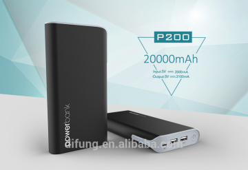 2017 online shopping China 20000mah mobile powerbank 2A, dual USB portable mobile charger power bank