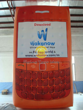 Red Inflatable Custom Phone Shaped Balloons With Uv Protected Printing For Celebration Day