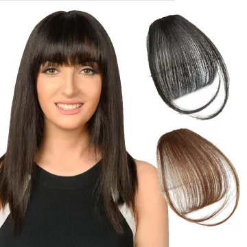 Air Bangs hair Clip-In Extension 100% Human Hair Natural For Women Clip In Bangs Short Black Brown Bangs Hair Clips