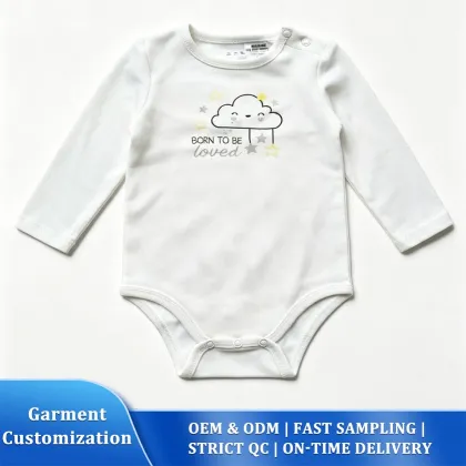 Cute White Cloud Print Bodysuit