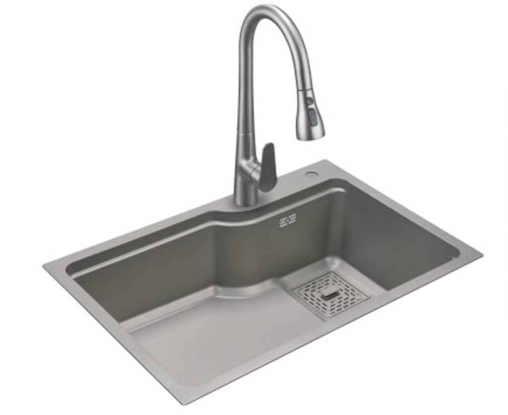 Chậu rửa gắn trên bằng thép không gỉ có ống thoát nước
