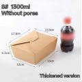 1300ml Thickened Foldable Kraft Takeaway Box Without Vents