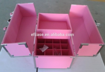 PINK COLOR PVC NAIL CASE WITH HANDLE
