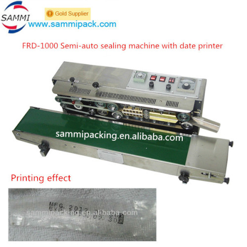 Solid ink continuous band sealing and printing machine, plastic sealing machine with printer