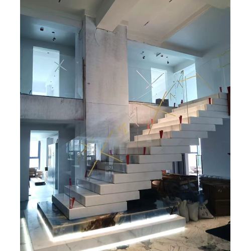 MS2025 درج رخامي مكدس ذو تصميم بسيط باللون الأبيض النقي