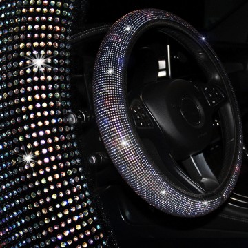 Bling Bling Car Steering Wheel Cover with Sparkly Diamonds and Anti-Slip Lining