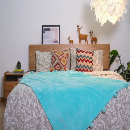 Pure Color Breathable Coral Velvet Children Bed Blanket