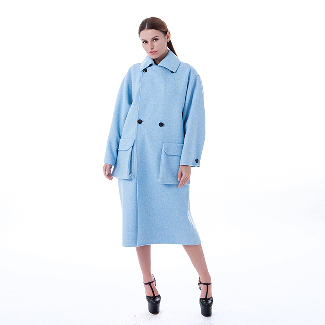 New blue cashmere overcoat