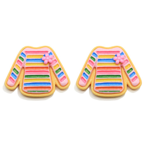 Kawaii 30mm Flatback Striped Dress Resin Cabochons Mini Camera Phone Forma Resina Craft per accessori per mollette per capelli