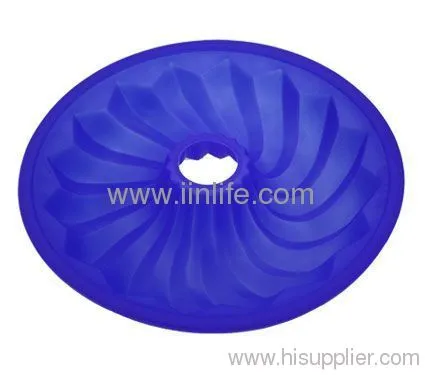 Lekue Silicone Bundt Cake Pan Mold Kitchen Bakeware Blue 10-inch Made In Spain 