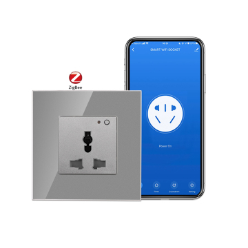 Bingoelec EU ZigBee WiFi RF433 Remote Glass Panel Relay Wall Power Universal Socket Support Smart Google Home Amazon Alexa