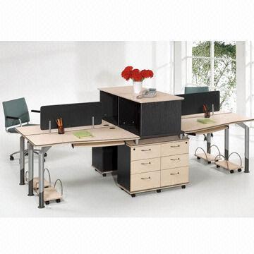 Office Workstation, Melamine for 4 Persons, Crossing Design