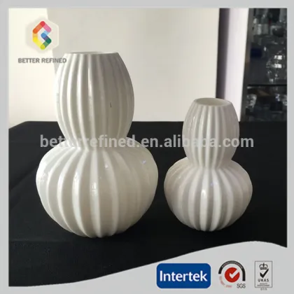 White Color Art Glass Vases And Glass Vessels