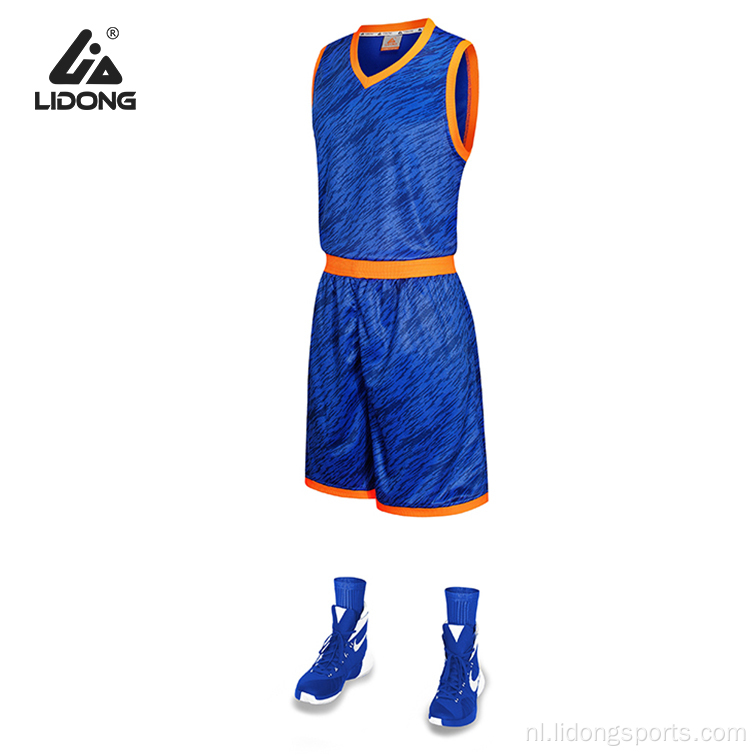 Nieuwste ontwerpkleur gele basketbal uniform set