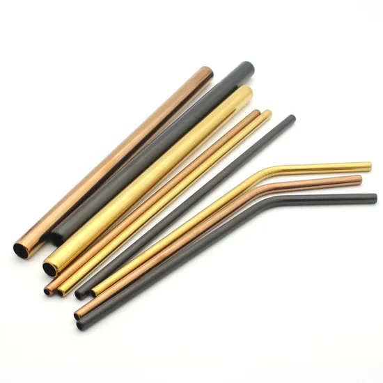 Stainless Steel Smooth Edging Multicolor Metal Straw