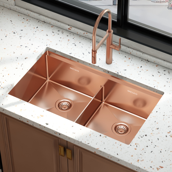 Rose Golden Undermount Stainless Steel 32 "Pia de cozinha