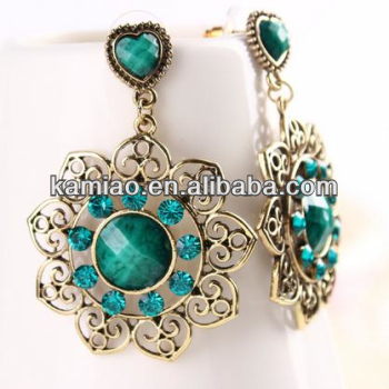 2014 ladies fashion jewerly heart shaped earring with screw back