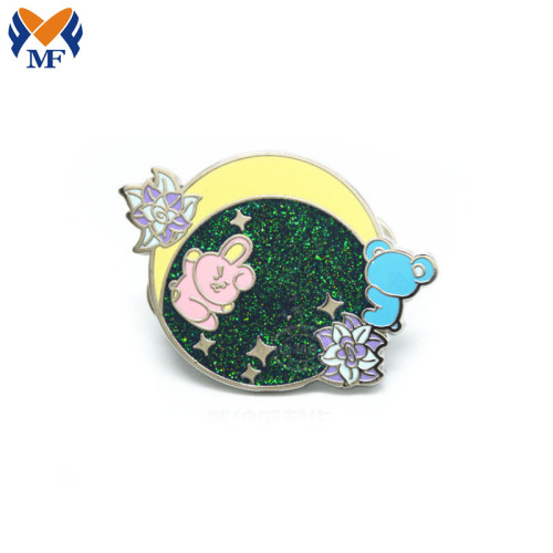 Gift Metal Custom Lapel Pin With Glitter