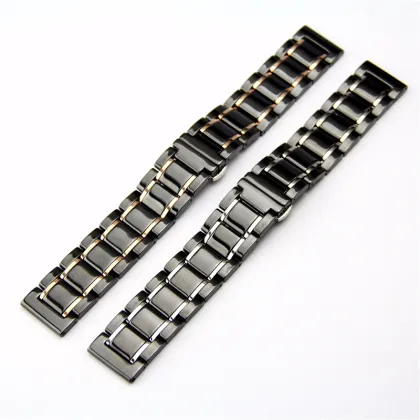 High Quality 5 Link Striped Ceramic Watch Band for Apple Watch
