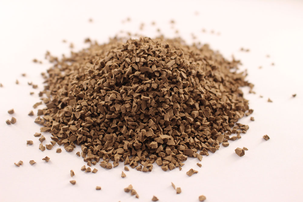 Wood color rubber granules