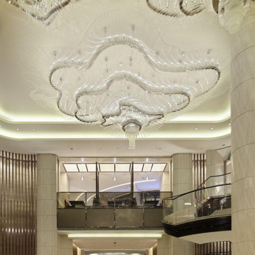 Белый холл отеля стеклянный хрустальный светодиодный люстра лампа